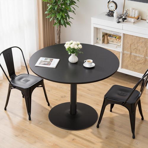 Wooden round dining table - dining,