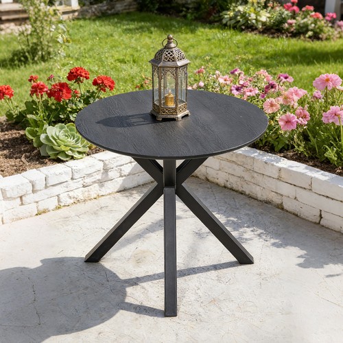 Round dining table - round, walnut