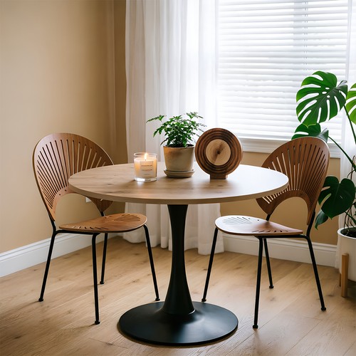 70cm brown wooden round - 60/70cm,