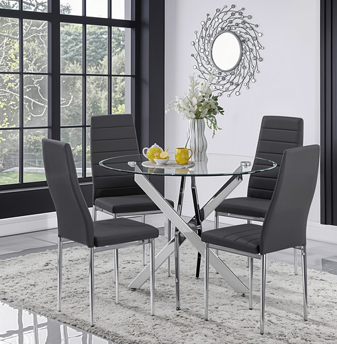 100cm round glass seater - round,